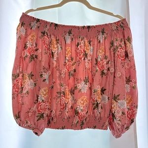 Floral Top Off-the-shoulder Blouse